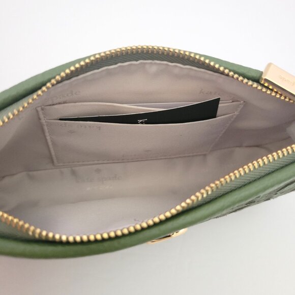 Kate Spade KM148 Kayla Woven Leather Convertible Wristlet Handbag Cedar Stand - Picture 8 of 8